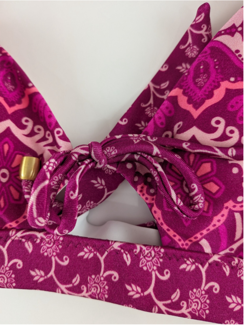 Tigerlily Magenta Pink Printed Floral Bikini Top Large - Picture 3 of 9